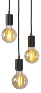 Lampada a sospensione industriale intelligente nera con WiFi G95 3 luci - Facil