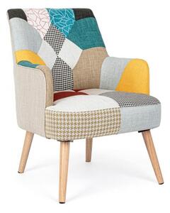 Poltrona Imbottita 60x67x79 cm in Tessuto Patchwork