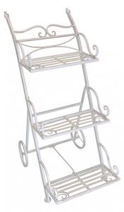 Portapiante Kimberly Bianco Antico 37,5x51x81 h cm in Acciaio Bianco