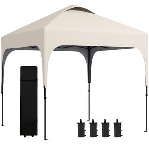 Outsunny Gazebo 2,5 x 2,5 m barnum da giardino Pop-up pieghevole altezza regolabile Oxford anti UV50+ telaio in acciaio sacca per il trasporto