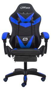 Sedia da Gaming Ergonomica 66x60x134 cm con Poggiapiedi in Similpelle Blu