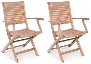 Set 2 Sedie da Giardino 58x59x91h cm con Braccioli Maryland