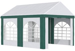 Tendostruttura max 12 Persone 400x295x285 cm con Doppio Ingresso Bianco e Verde