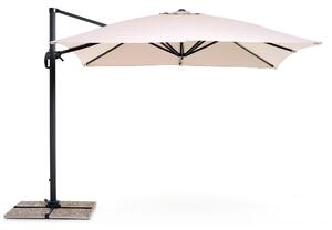 Ombrellone da Giardino Decentrato 3x3m in Alluminio e Poliestere Verso Ecrù