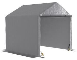 Outsunny Abri de jardin 2 x 2 x 2 m abri vélo extérieur con telaio in acciaio zincato, impermeabile e resistente ai raggi UV - grigio