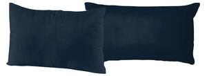 Coppia di Federe 52x82 cm in Cotone Tinta Unita Blu Scuro
