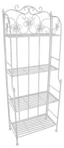 Portapiante Floriance 4 Piani Bianco Antico 60x31x60x158 h cm in Acciaio Bianco