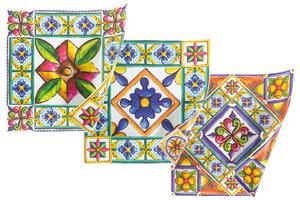 Set 6 Tovagliette Quadrata Double Face 37x37 cm VdE Tivoli 1996 Costiera