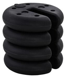 Outsunny Set di 4 pesi per il fissaggio rotondi per gazebo tendone tenda dim. Ø 25 x 6H cm HDPE nero