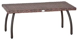Tavolino Basso da Giardino 90x50x35 cm in Rattan Marrone