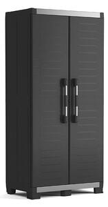 Armadio da Esterno 3 Ripiani 89x54x188H cm in Plastica Keter XL Garage Alto Nero