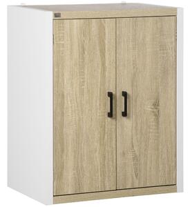 Mobile Multiuso 2 Ante 62x40x77 cm in MDF Bianco e Legno