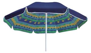 Ombrellone da Giardino Ø200 cm Telo in Policotone Blu