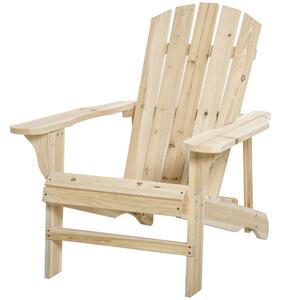 Outsunny Poltrona adirondack Poltrona da Giardino Sedia da Giardino da Esterno dim. 78L x 89P x 88H cm Legno Massiccio Abete Naturale per Giardino, Terrazza e Balcone