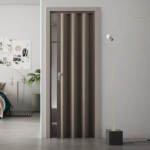 Porta a Soffietto da Interno 88,5x214 cm in PVC Florance Rovere Tortora