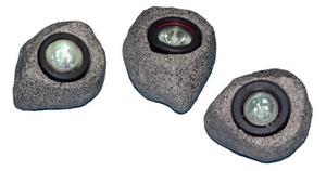 Set 3 Faretti per Laghetti da Giardino a LED 10W Incassati in Rocce Artificiali
