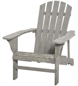 Outsunny Poltrona adirondack Poltrona da Giardino Poltrona da Esterno dim. 78L x 89P x 88H cm Legno Massiccio Abete Grigio Effetto Invecchiato per Giardino, Terrazza e Balcone