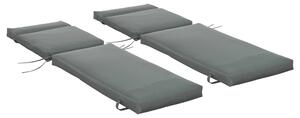 Outsunny Set 2 Cuscini per Sedie da Esterno con Cinghie, Cuscini da Esterno Imbottito in Cotone e Poliestere, per Sdraio Prendisole Poltrona Giardino, 196x55x8 cm, Grigio Scuro | Aosom Italy