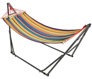 Outsunny Amaca da giardino pieghevole stendibiancheria con supporto curvo in metallo epossidico amaca su piede 1 posto peso max. 120 Kg