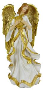 Angelo in Resina bianco oro cm 18,8x15xh37,8