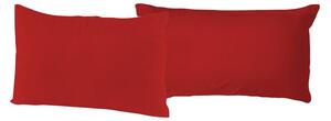 Coppia di Federe 52x82 cm in Cotone Tinta Unita Rosso