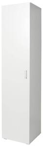 Armadio 1 Anta 5 Ripiani 45x45x195 cm in MDF Bianco