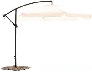 Ombrellone da Giardino Decentrato Ø3m con frangia Ecrù