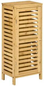 Armadietto Bagno 1 Anta 30x19,9x70 cm in Bambù Legno Naturale