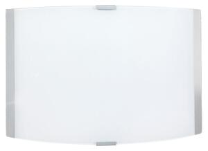 Applique 1xE27 Montatura Argento Vetro Lastra Bianco-Trasparente E-Energy Venere