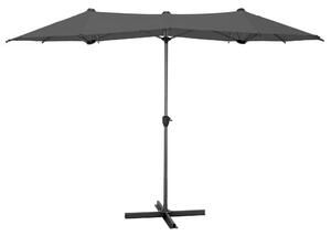 Ombrellone Doppio da Giardino 2x4 m Palo Ø38 mm Lyon Grigio Scuro