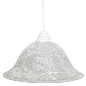 Sospensione D30 1xE27 Montatura Bianca Vetro Filante Bianco E-Energy Iole
