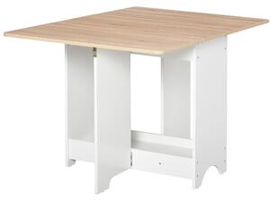 Tavolo Pieghevole Salvaspazio 118x80x72 cm in Legno Truciolare Bianco e Color Legno