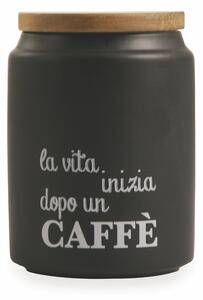 Barattolo Caffè con Scritta Ø11x15 cm in Gres con Coperchio in Bambù VdE Tivoli 1996