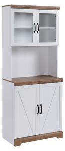 Credenza per Cucina con Armadietto a 2 Ante e Piano di Lavoro 72x40x178 cm in MDF Bianco