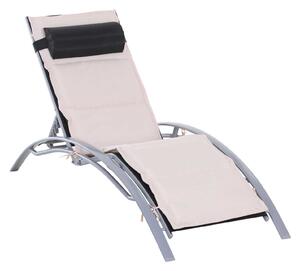 Lettino Chaise Longue da Giardino da Giardino Poltrona Relax Reclinabile in Alluminio 170x64x80 cm