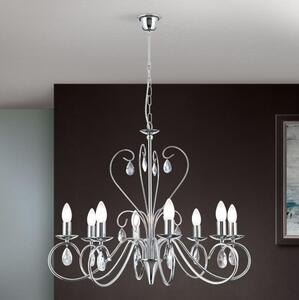 Orion LU 1658/8 - Lampadario di cristallo a sospensione con catena ALESSIA 8xE14/40W/230V cromo lucido