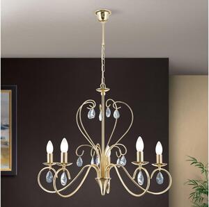 Orion LU 1658/5 - Lampadario di cristallo a sospensione con catena ALESSIA 5xE14/40W/230V oro