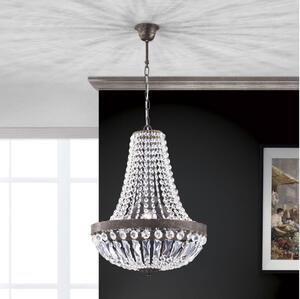 Orion HL 6-1497/3 - Lampadario di cristallo a sospensione con catena ARILA 3xE27/60W/230V marrone/patina