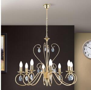 Orion LU 1658/8 - Lampadario di cristallo a sospensione con catena ALESSIA 8xE14/40W/230V oro