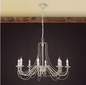 Orion LU 1531/8 - Lampadario a sospensione con catena VELA 8xE14/40W/230V diametro 80 cm bianco/oro/patina