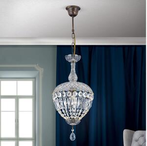 Orion HL 6-1498/1 - Lampadario di cristallo a sospensione con catena ARILA 1xE27/60W/230V marrone/patina