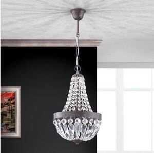 Orion HL 6-1551/1 - Lampadario di cristallo a sospensione con catena ARILA 1xE27/60W/230V marrone/patina