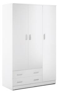 Armadio 3 Ante 2 Cassetti 115x182x52 cm Bianco Lisco