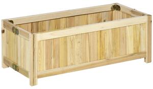 Fioriera Pieghevole 70x30x25 cm con Base Drenante in Legno Naturale