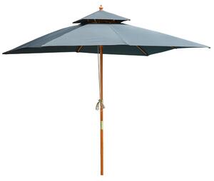Ombrellone da Giardino 3x3 m Palo Ø48 mm in Bamboo Grigio