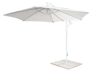 Ombrellone da Giardino Eris Decentrato Ø3 m in Acciaio Bianco