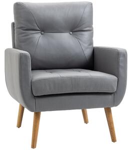 Sedia Imbottita 72x73x94 cm in Tessuto Microfibra Grigia