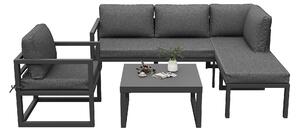 Set di mobili da giardino, con 2 divani, 1 poltrona singola e 1 tavolo, 184Lx122Px78A cm, Grigio