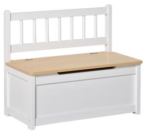 Cassapanca per Bambini 2 in 1 60x30x50 cm in Legno Bianca