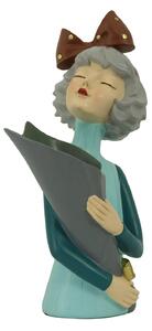 Statuina Donna in Resina portafiori blu cm 16,5x12xh32